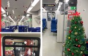 Уфимские пригородные поезда украсили к Новому году